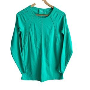 Athleta Foothill Seamless Long Sleeve Shirt Green Small